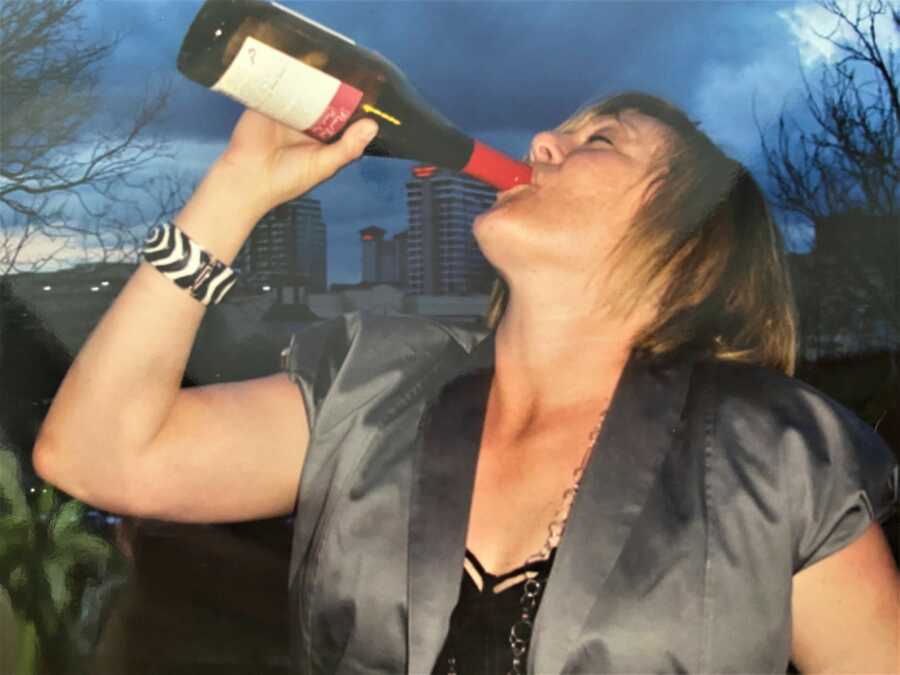 woman drunk at her 40th birthday