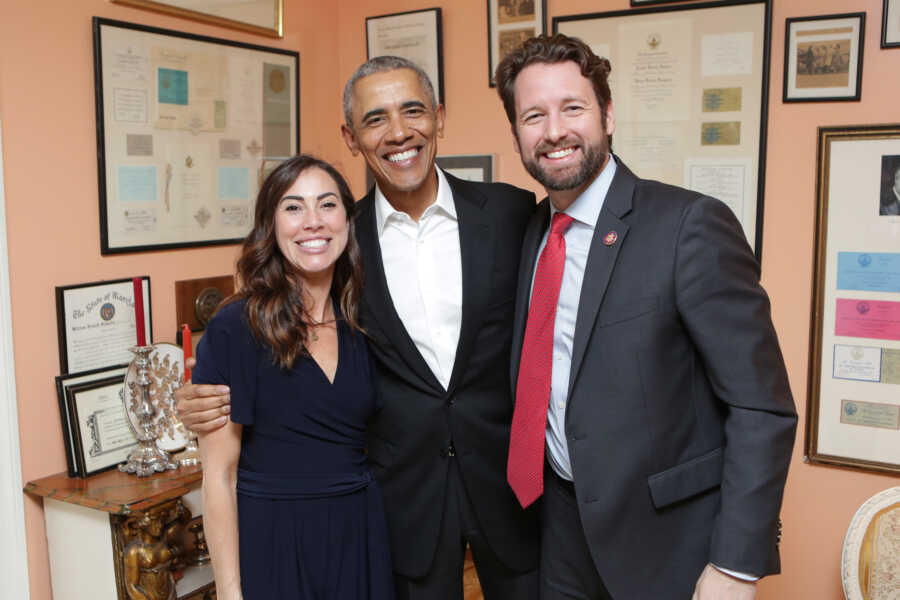 couple meeting president obama