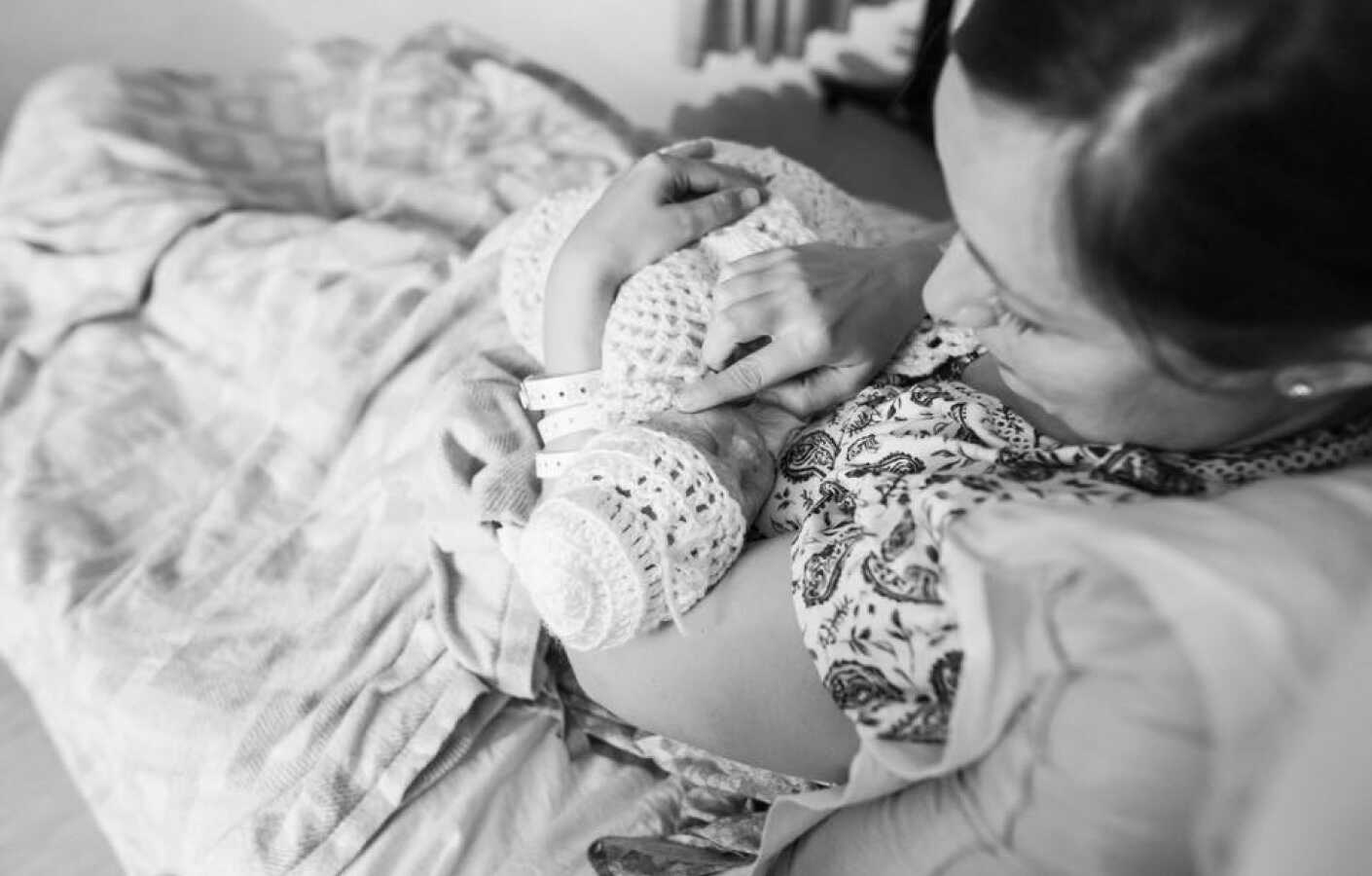 mom admiring her deceased daughter