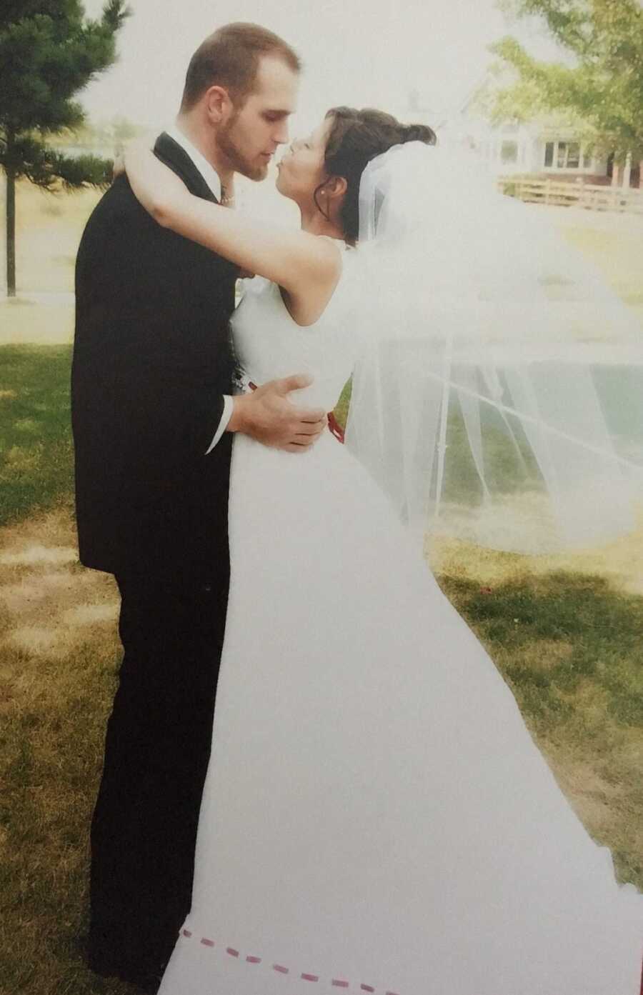 man and woman at wedding 