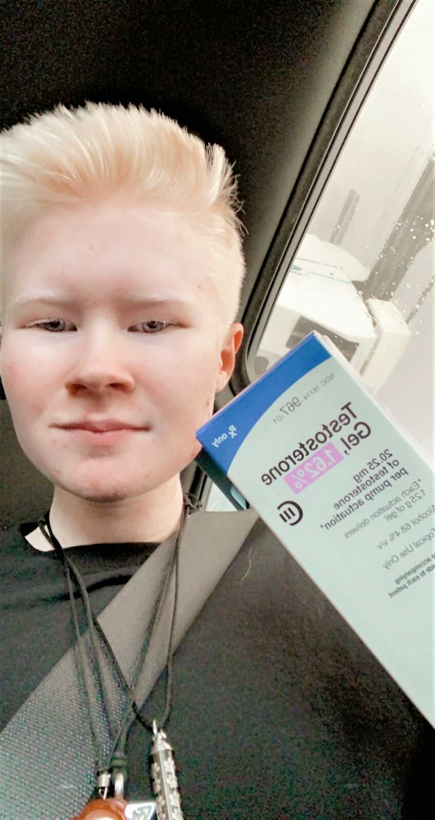 albino man taking testosterone to transition