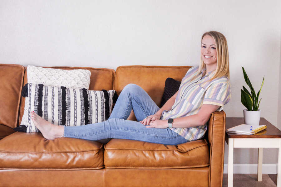 woman on couch