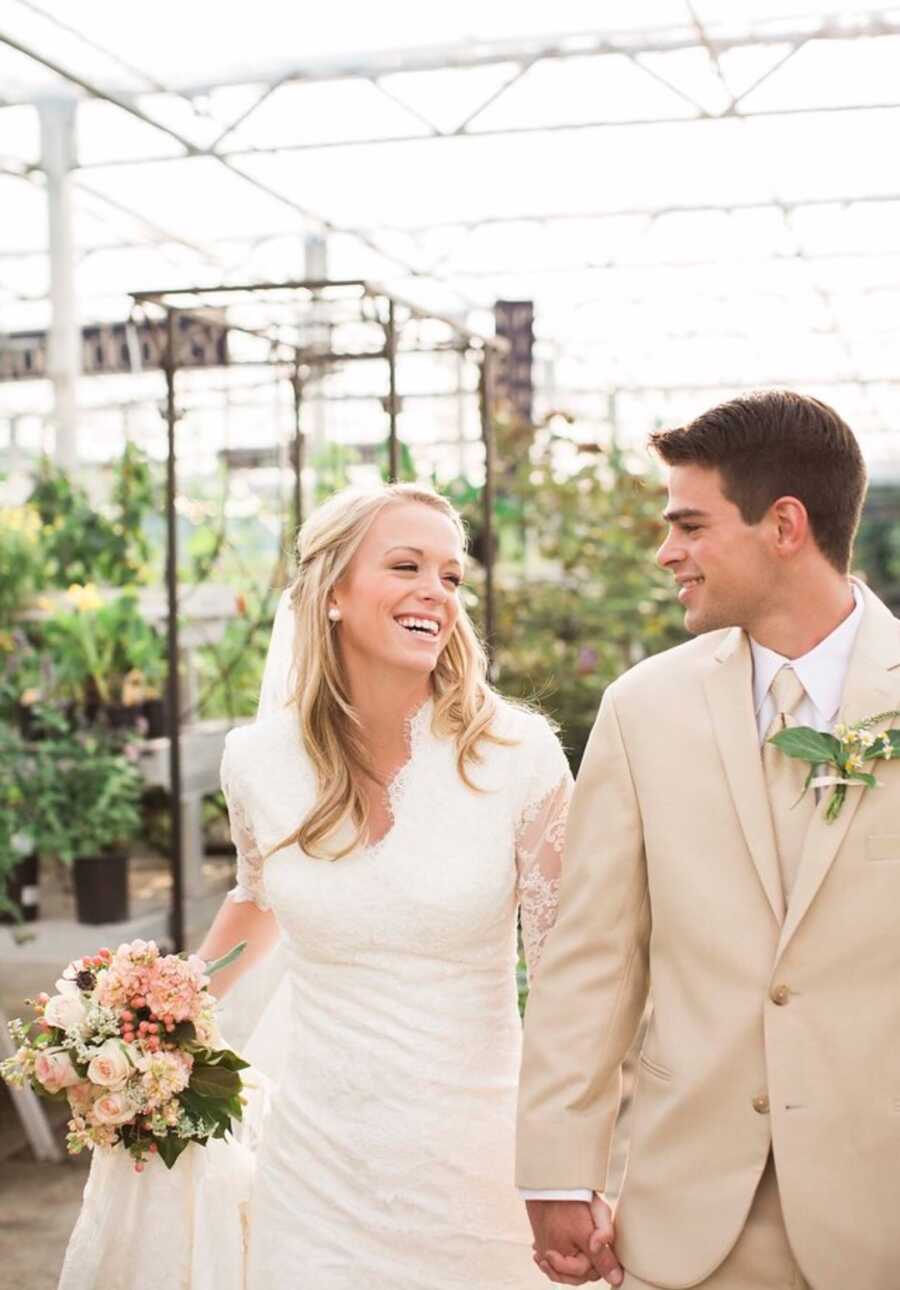 husband and wife at wedding 