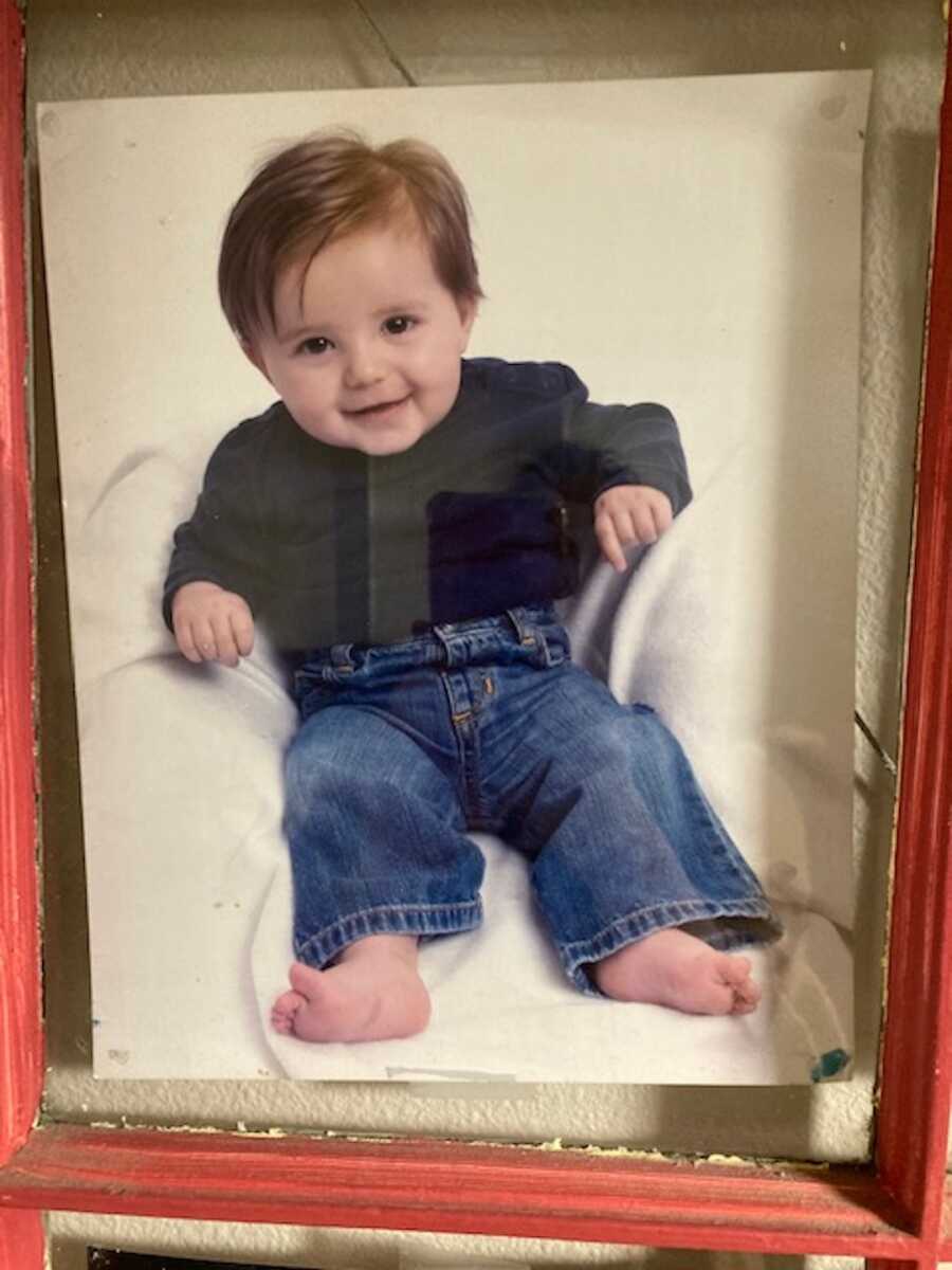framed photo of baby Micah