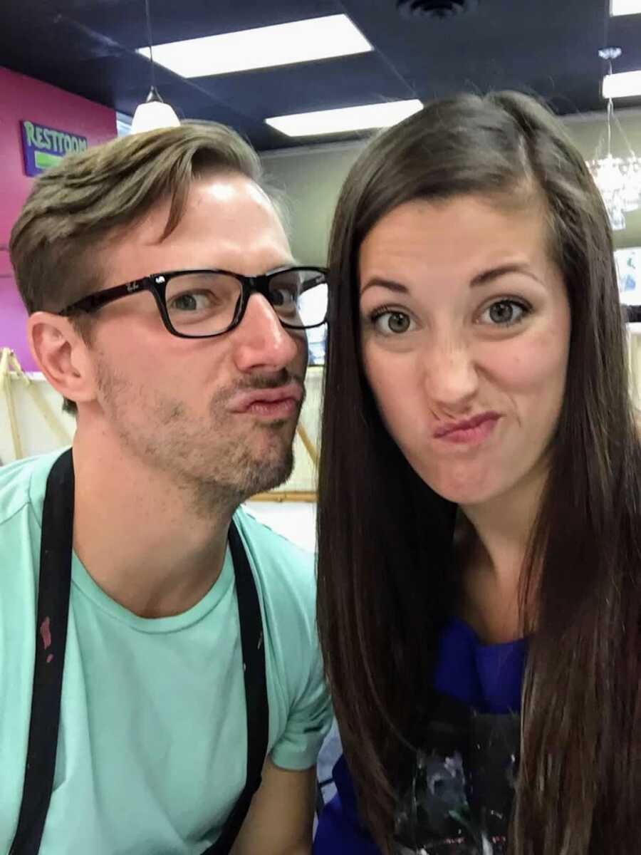 Girlfriend and Boyfriend making faces