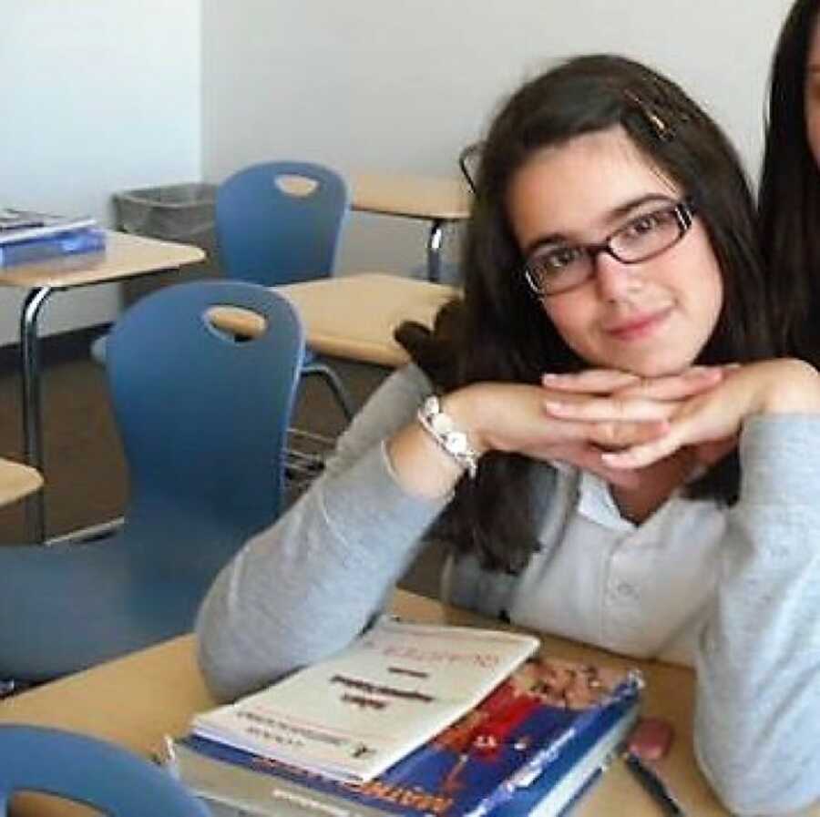 teen girl in a classroom