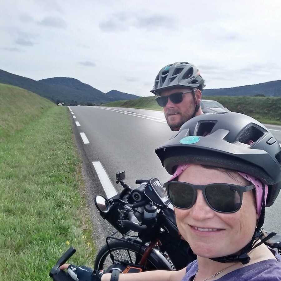 couple going on a bike ride