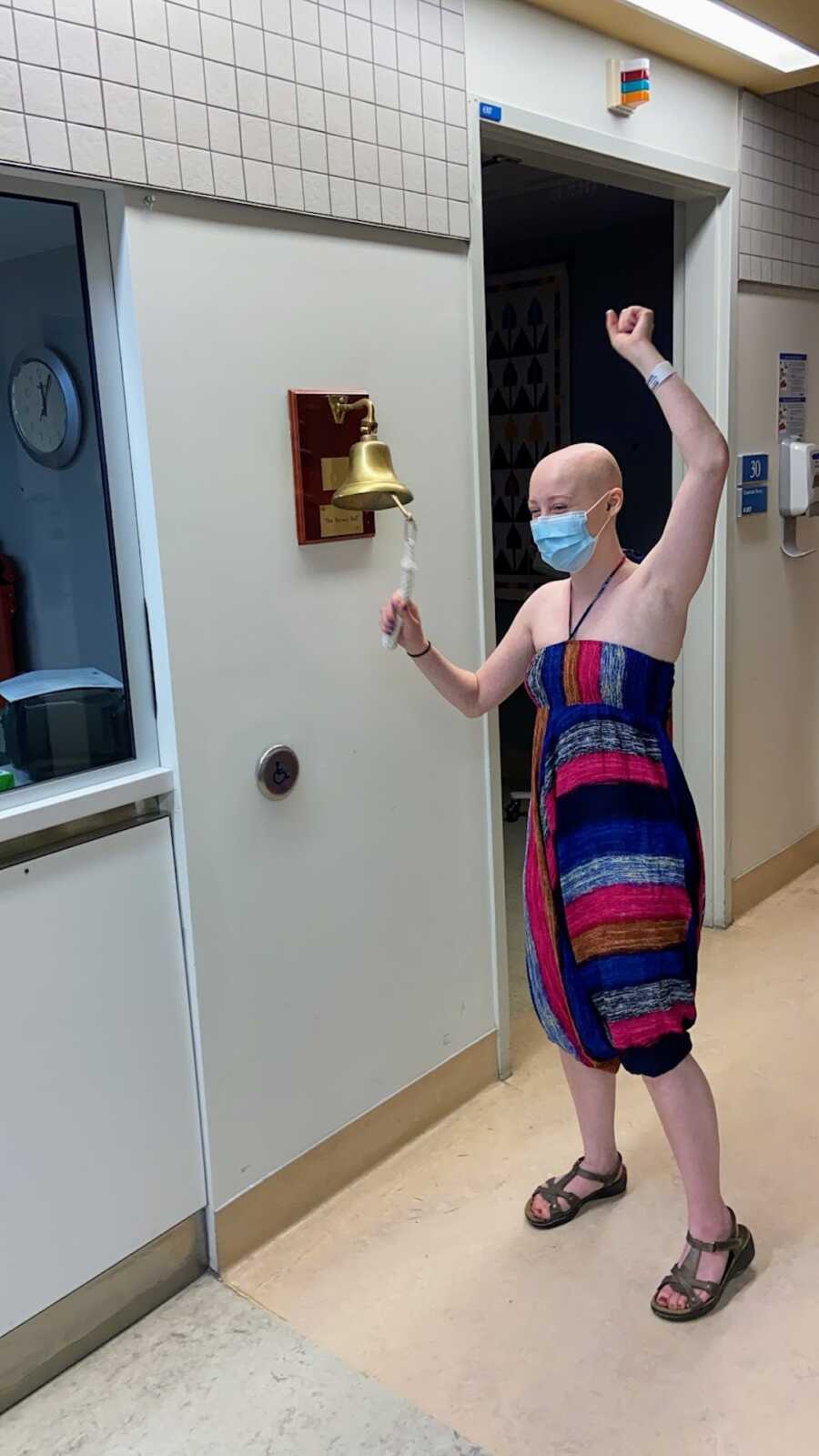 Cancer patient ringing bell