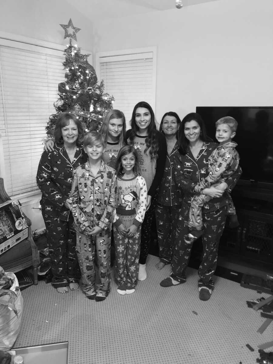 adoptee with entire family on christmas