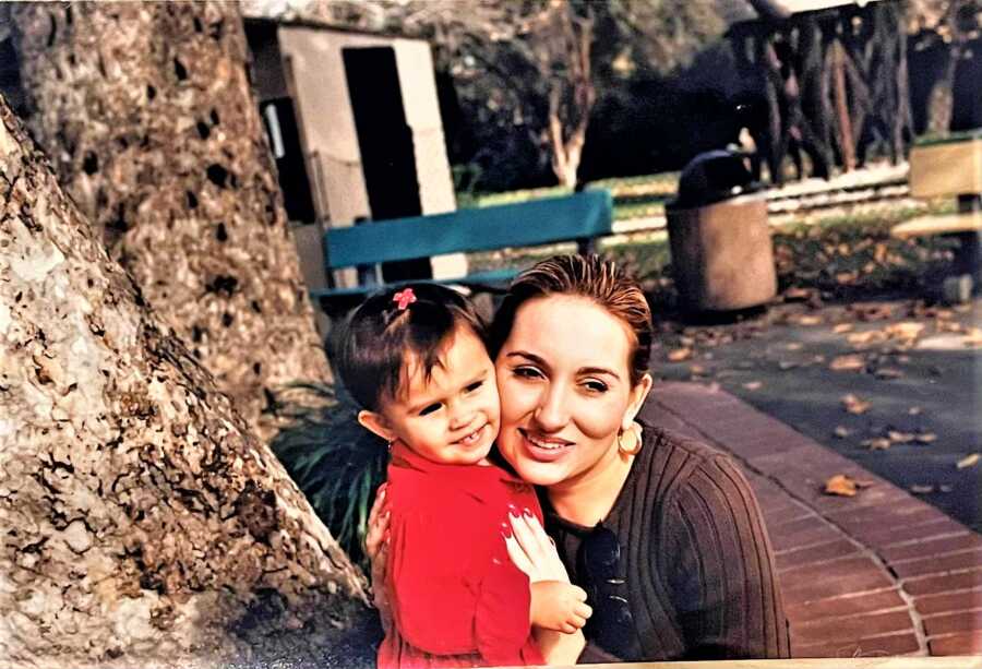 little girl with her mom