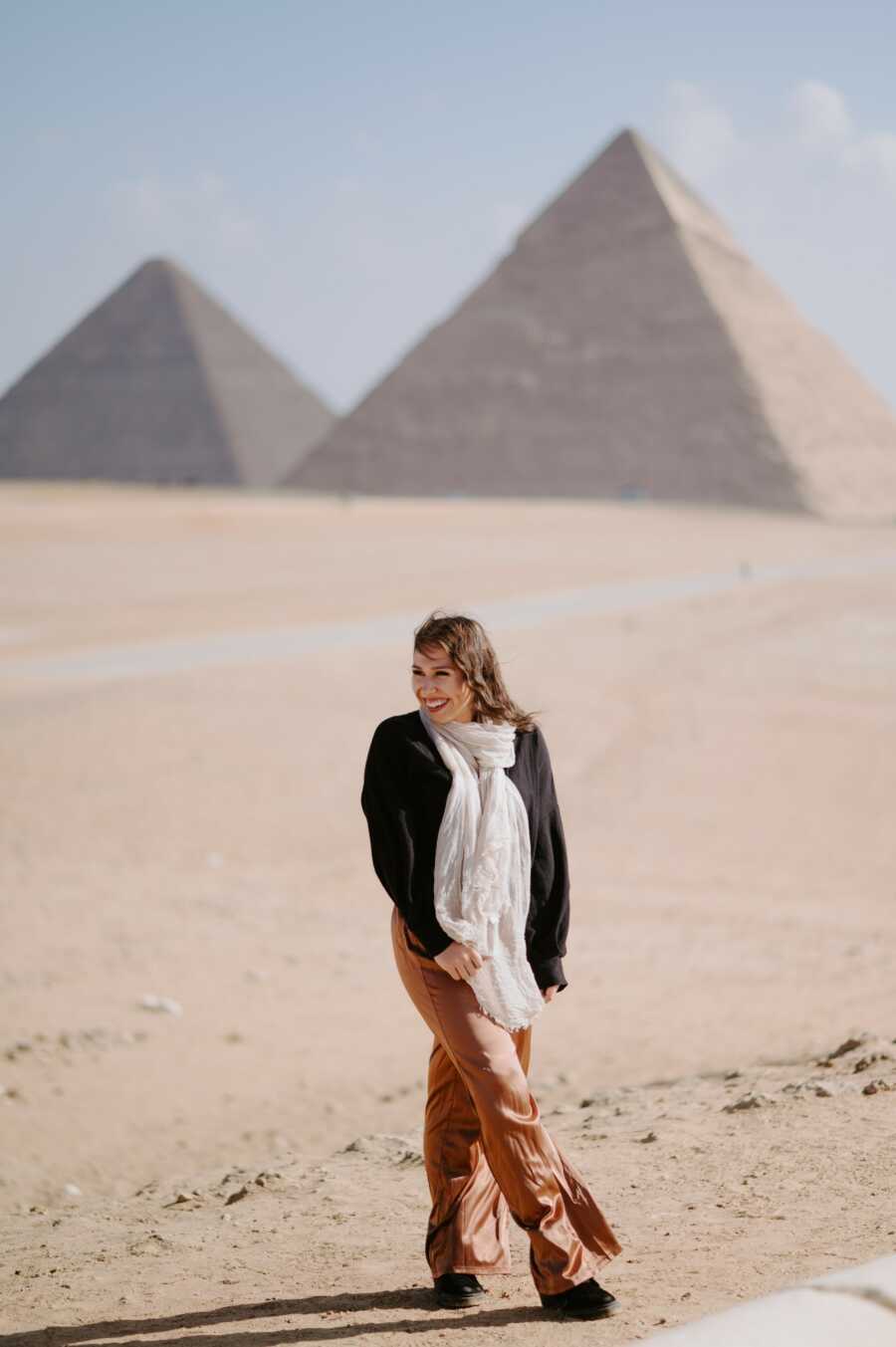 woman enjoying the sites of egypt