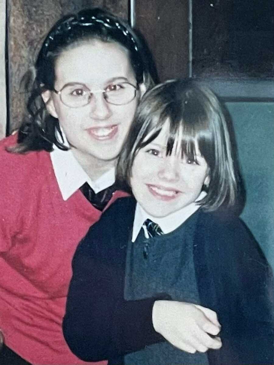 mom and autistic daughter taking a picture