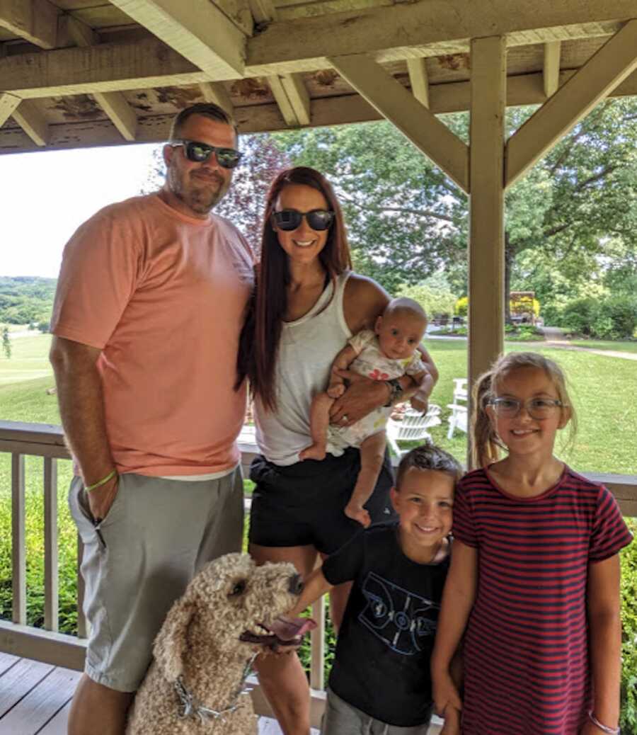 family photo outside