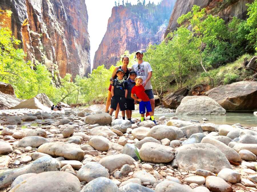 family on a hike before dad passed