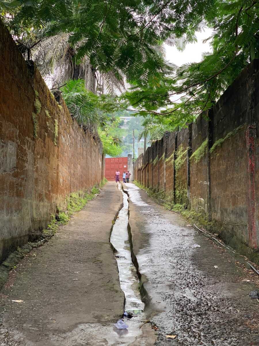 outside of the orphanage in Africa