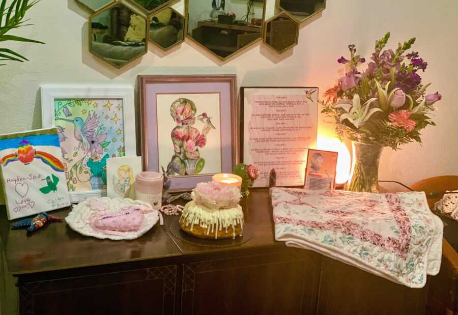 altar for stillborn daughter