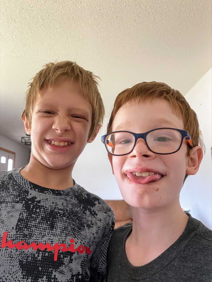 Two autistic brothers take a selfie