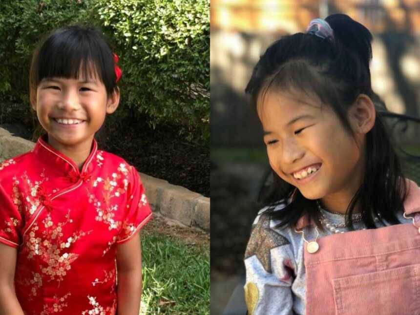young Asian girl home after international adoption