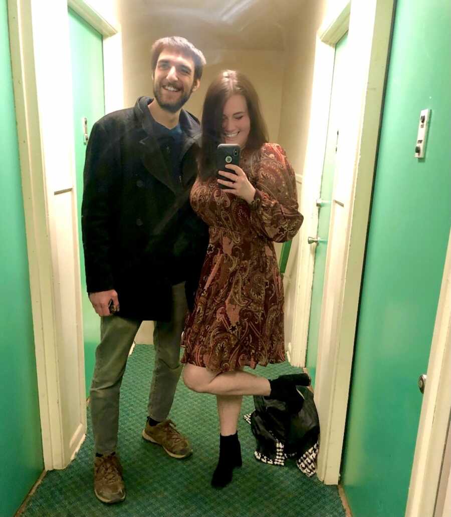 chronically ill woman standing with boyfriend