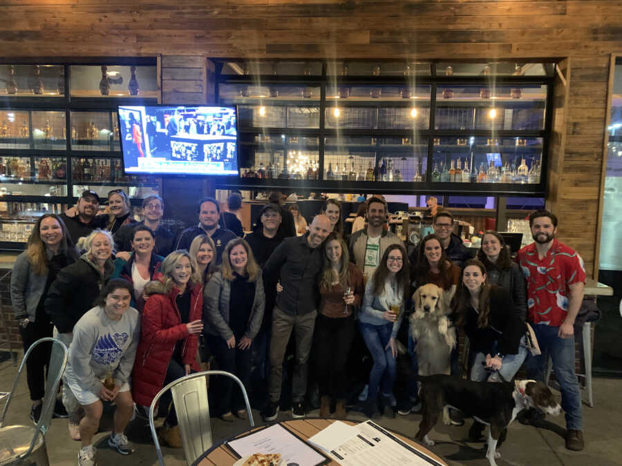 A group of people celebrate end of chemo 