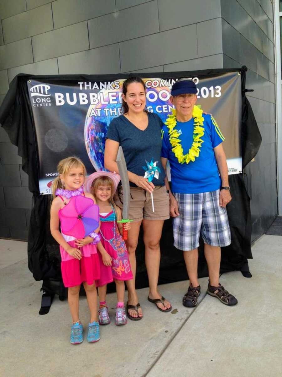 grandfather, mother, and her two daughters together