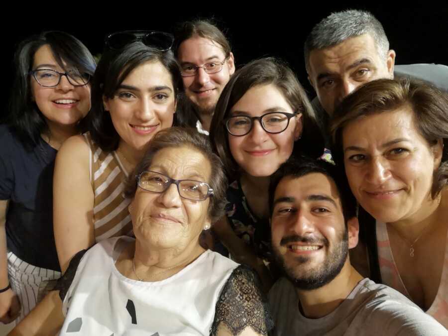 Group selfie with family