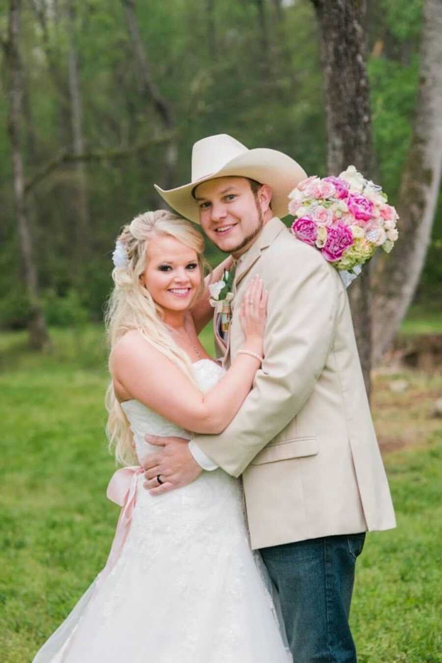 husband and wife on their wedding day