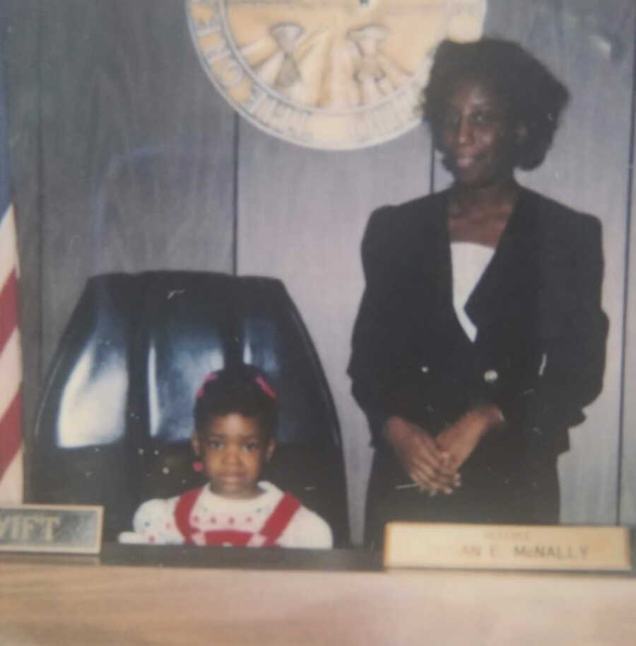 adoptee at courthouse on her adoption day