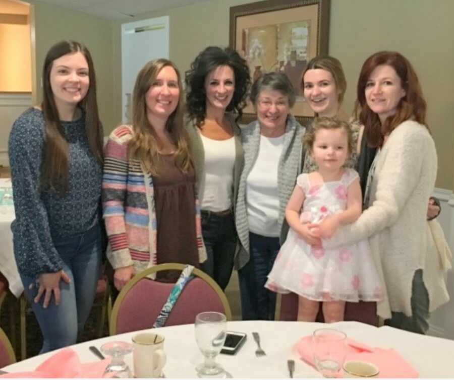 family picture with multiple generations of women