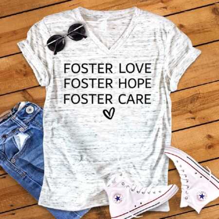 heathered v-neck foster mom t-shirt
