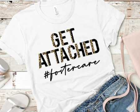 get attached cheetah print foster care t-shirt
