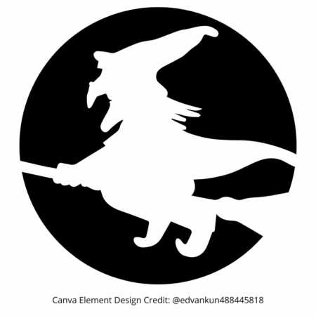free pumpkin carving witch template