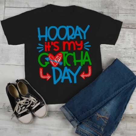 kid's colorful gotcha day adoption shirt