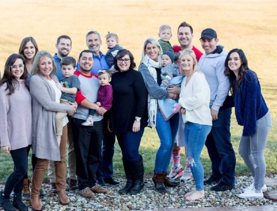 large family picture before daughter's suicide