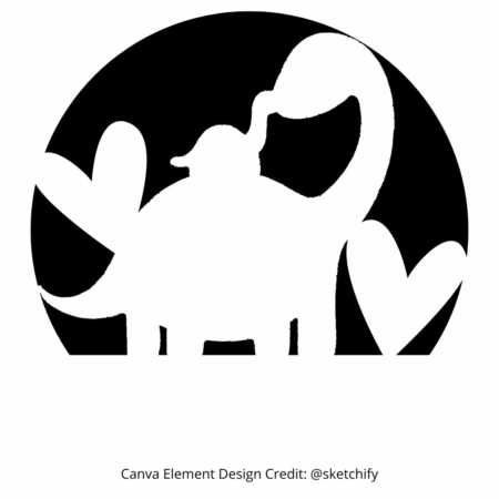 free pumpkin carving template of mommy and baby dinosaur
