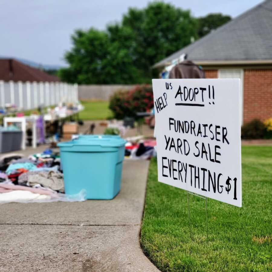 yard sale for fundraising for adoption