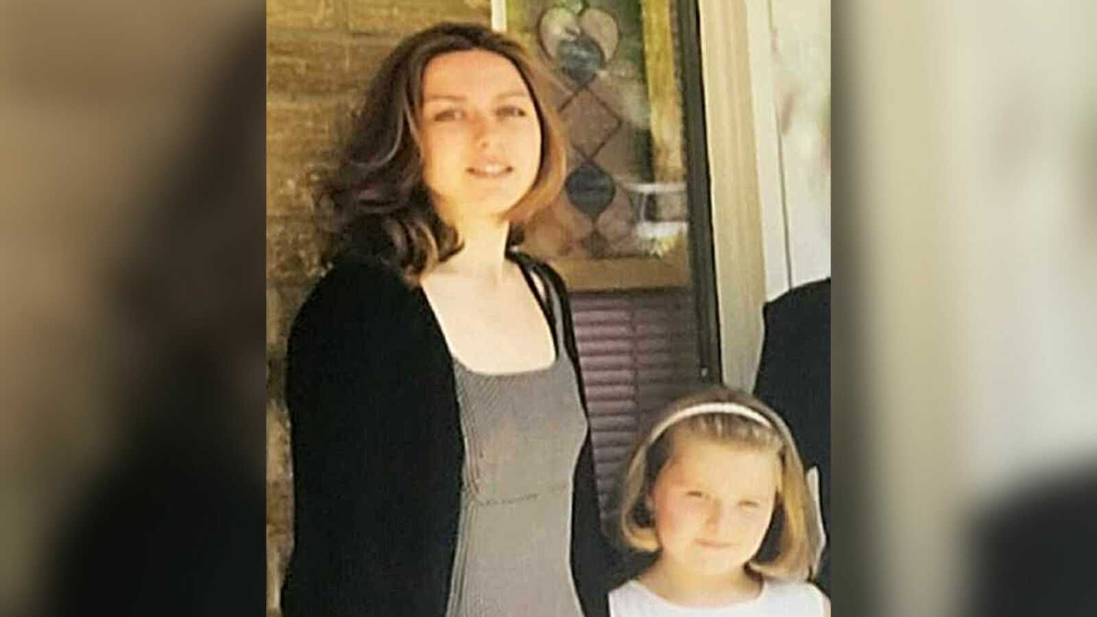 hero aunt stands next to child abuse survivor
