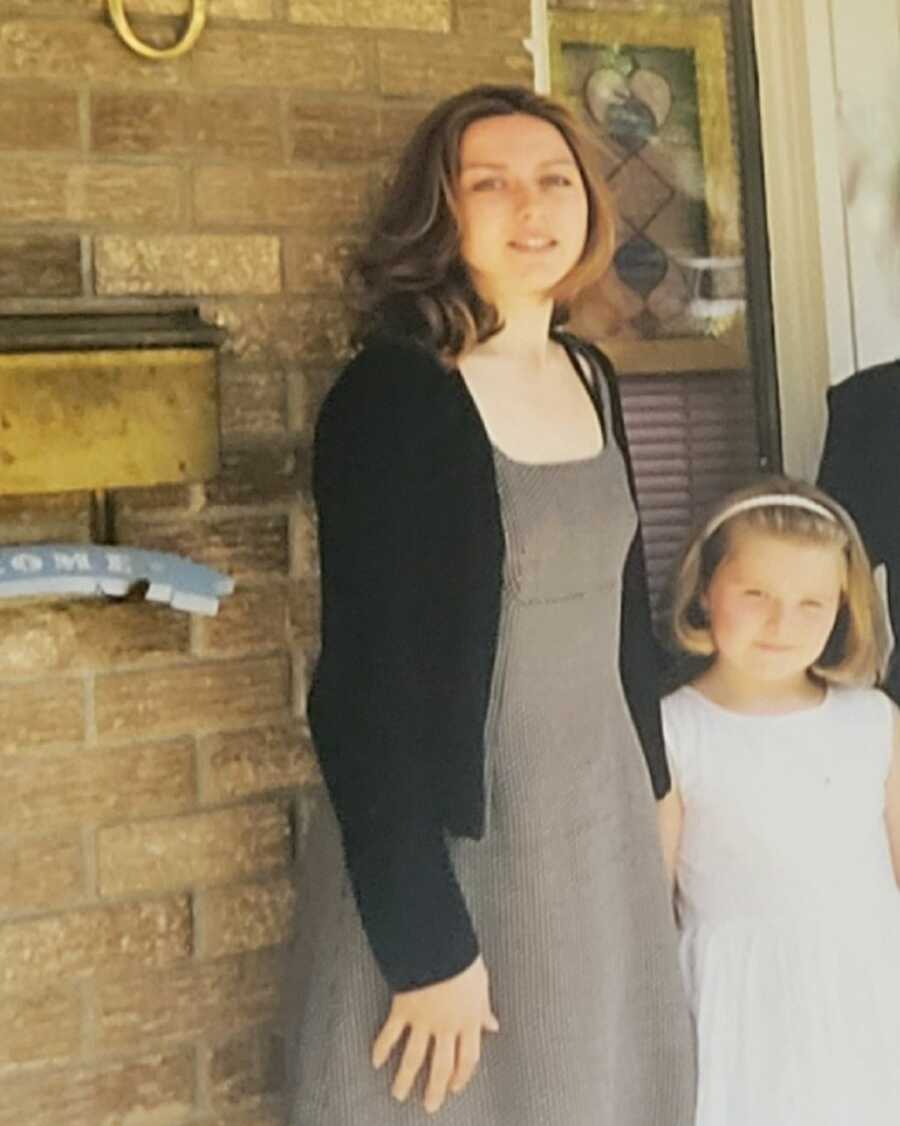 hero aunt stands next to child abuse survivor